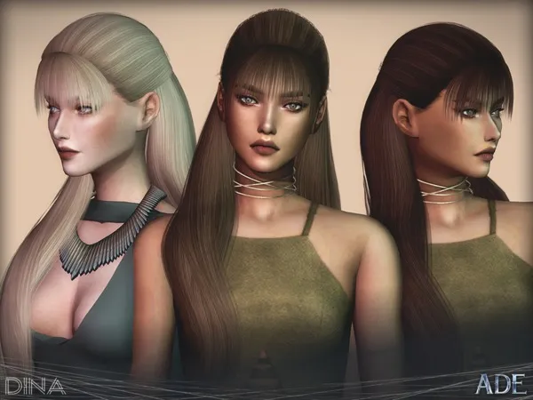 Dina hair by Ade_Darma, Sims 4 hair CC