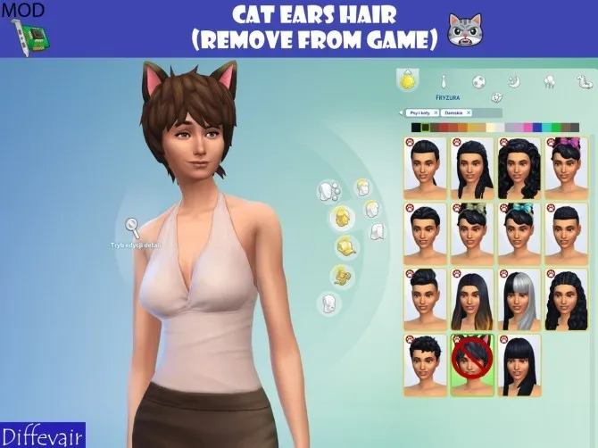 Cat Ears Hair remove from game