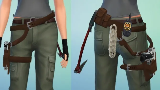 Lara Croft Tomb Raider Holster Gun Belt by Sri, Sims 4 accessories CC