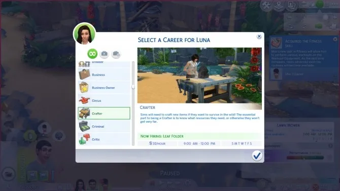 The Sims Castaway Stories Careers by GoBananas, Sims 4 Career mod