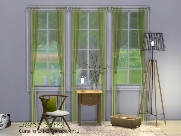 Curtain 1x1x2 Transparent 1 by Jaru Sims, Sims 4 decor CC