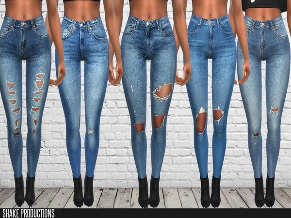 121 SET 7 Different Skinny Jeans by ShakeProductions, Sims 4 female clothes CC