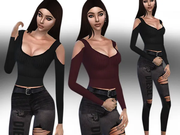Trendy Crop Long Sleeve Tops