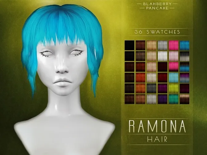 Ramona hair by Blahberry Pancake, Sims 4 hair CC