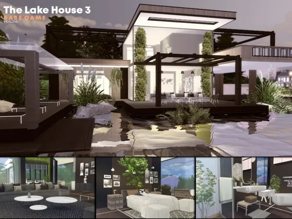 The Lake House 3 by Pralinesims, Sims 4 residential lots CC