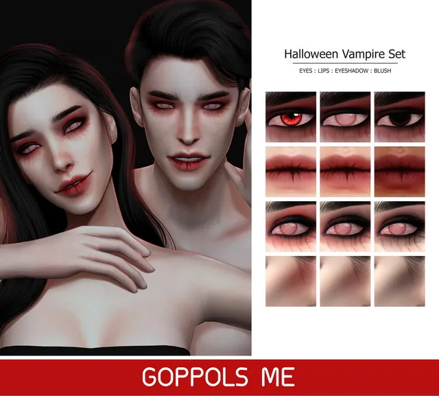 GPME Halloween Vampire Set by Goppolsme, Sims 4 blush CC