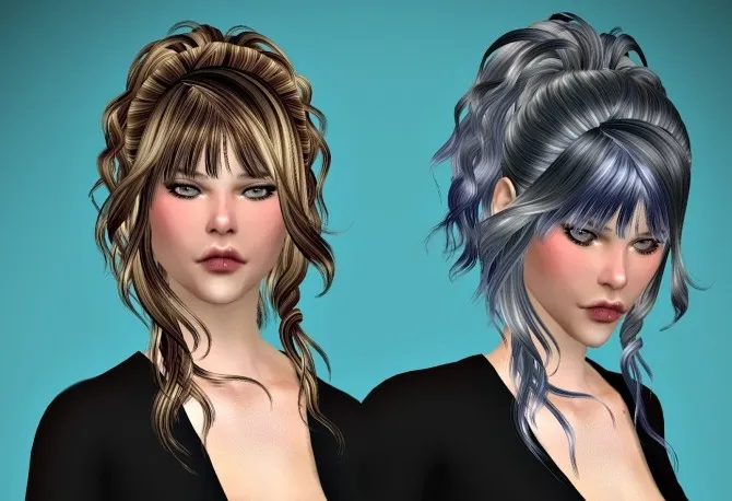 Newsea Ferris Wheel Hair retexture by Jennisimsunanuevaexperiencia, Sims 4 hair CC