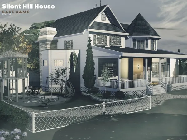 Silent Hill House by Pralinesims, Sims 4 residential lots CC