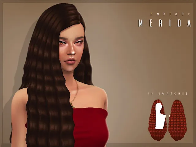 Merida Hairstyle by Enriques4, Sims 4 hair CC
