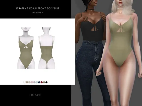 Strappy Tied Up Front Bodysuit