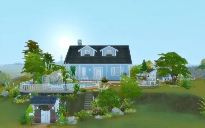 House 64 Brindleton Bay by Viasims, Sims 4 residential lots CC