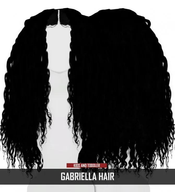 GABRIELLA HAIR KIDS AND TODDLER by Thiago Mitchell, Sims 4 hair CC