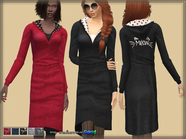 Jersey Dress by Bukovkaforsims, Sims 4 female clothes CC