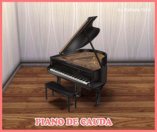 Grand piano by Nathaliasims, Sims 4 Build Buy Tool mod