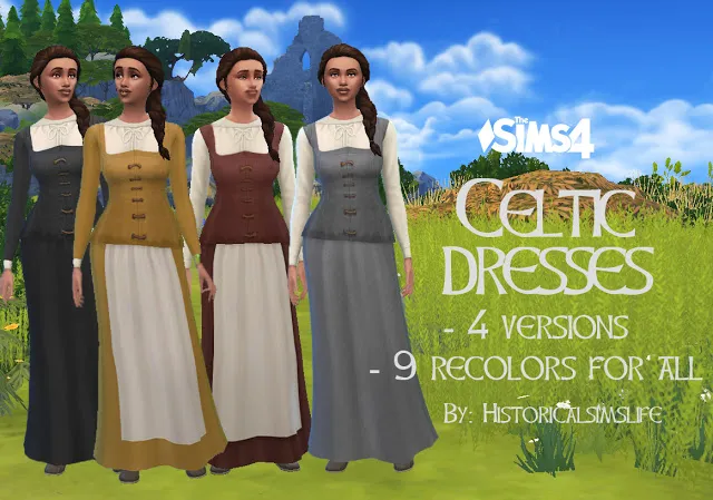 Celtic Dress by Anni K, Sims 4 female clothes CC