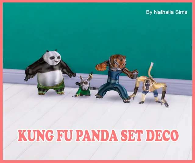 Kung Fu Panda Set Deco by Nathaliasims, Sims 4 decor CC