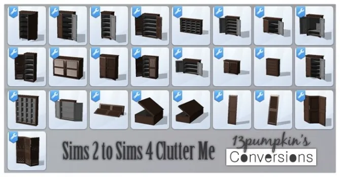 S2 to S4 Clutter Me conversions by 13pumpkin31, Sims 4 decor CC