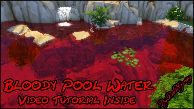 Bloody Pool Water by Bakie, Sims 4 walls & floors CC
