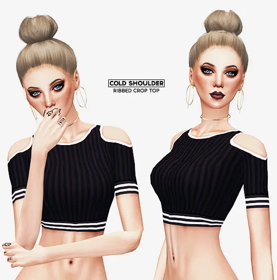 COLD SHOULDER ribbed crop top