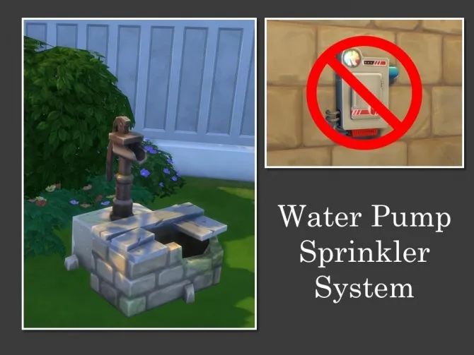 Water Pump Sprinkler System by Teknikah, Sims 4 electronics CC