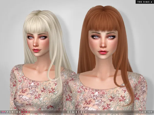 Kimberly Hair 109 by TsminhSims, Sims 4 hair CC
