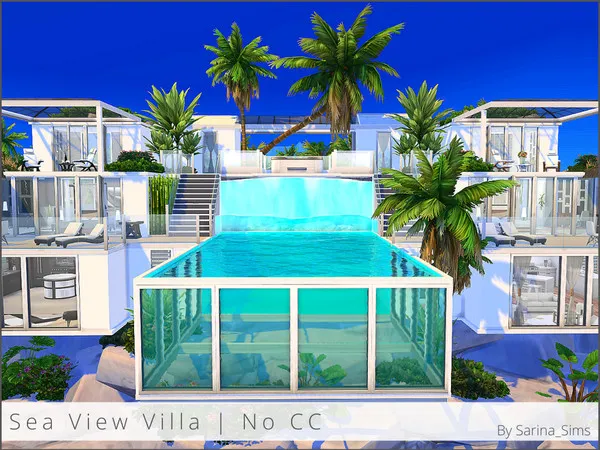 Sea View Villa by Sarina_Sims, Sims 4 residential lots CC