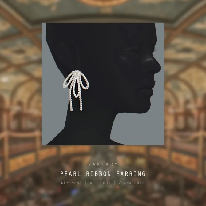 Pearl Ribbon Earrings
