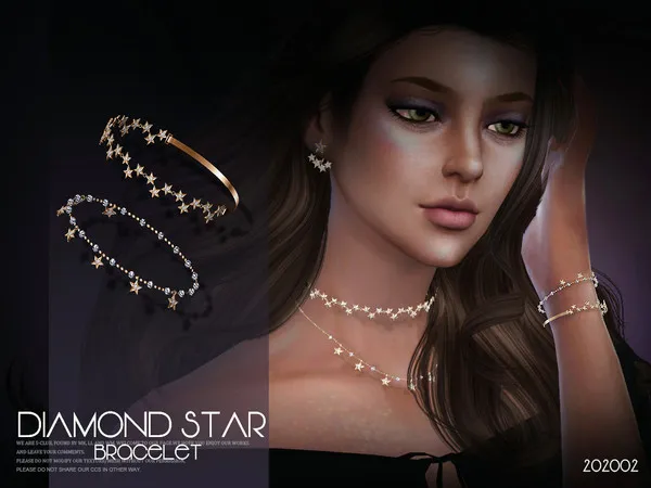 Bracelet 202002 by S-Club LL, Sims 4 jewelry CC
