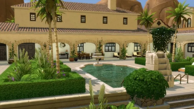Oasi Palm Rehab Facility by Emyclarinet, Sims 4 residential lots CC
