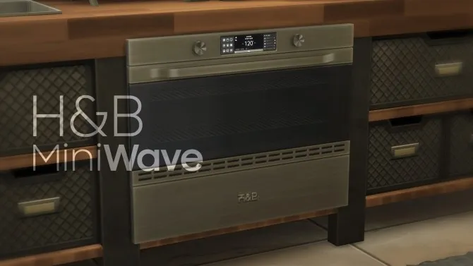 H&B MiniWave Counter Slot Oven by littledica, Sims 4 electronics CC