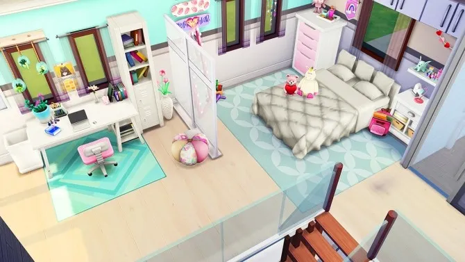 GIRLY TEEN LOFT by Avelineyt, Sims 4 residential lots CC