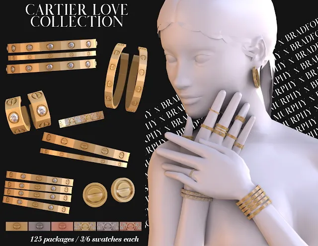 Jewellery Love Collection by Silence Bradford, Sims 4 jewelry CC
