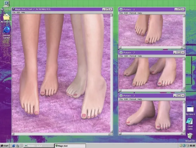 FEET 2-3V REMASTER by Magic Bot, Sims 4 skins CC