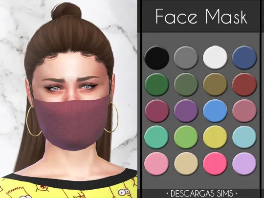 Face Mask by Descargassims, Sims 4 accessories CC