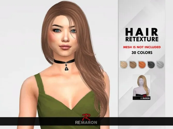 Opal Hair Retexture by remaron, Sims 4 hair CC