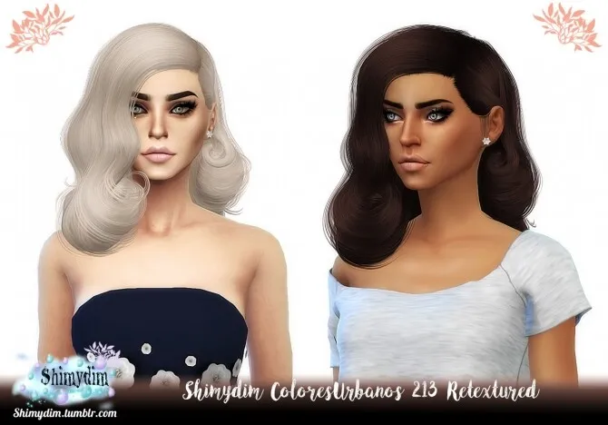 ColoresUrbanos July 2018 Hair Retextures by Shimydim, Sims 4 hair CC