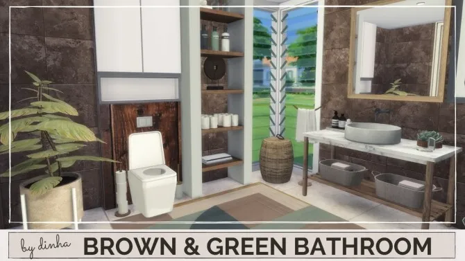 BROWN & GREEN BATHROOM