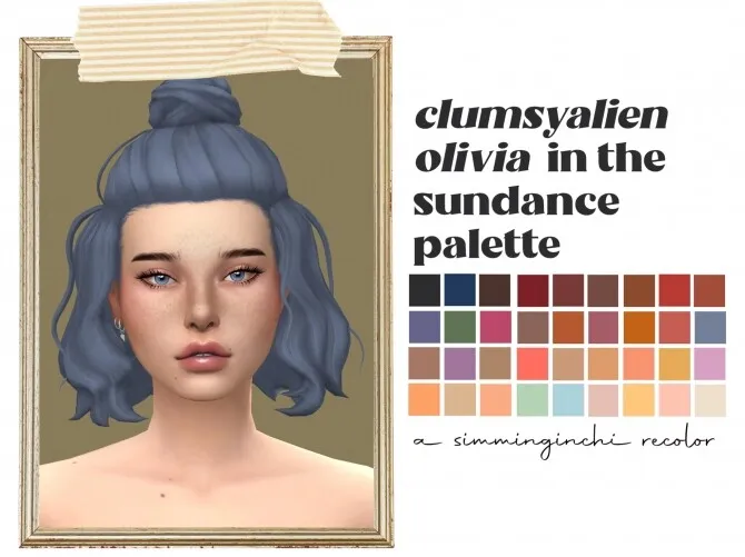 Clumsyalienn‘s Olivia hair recolored by Simminginchi, Sims 4 hair CC