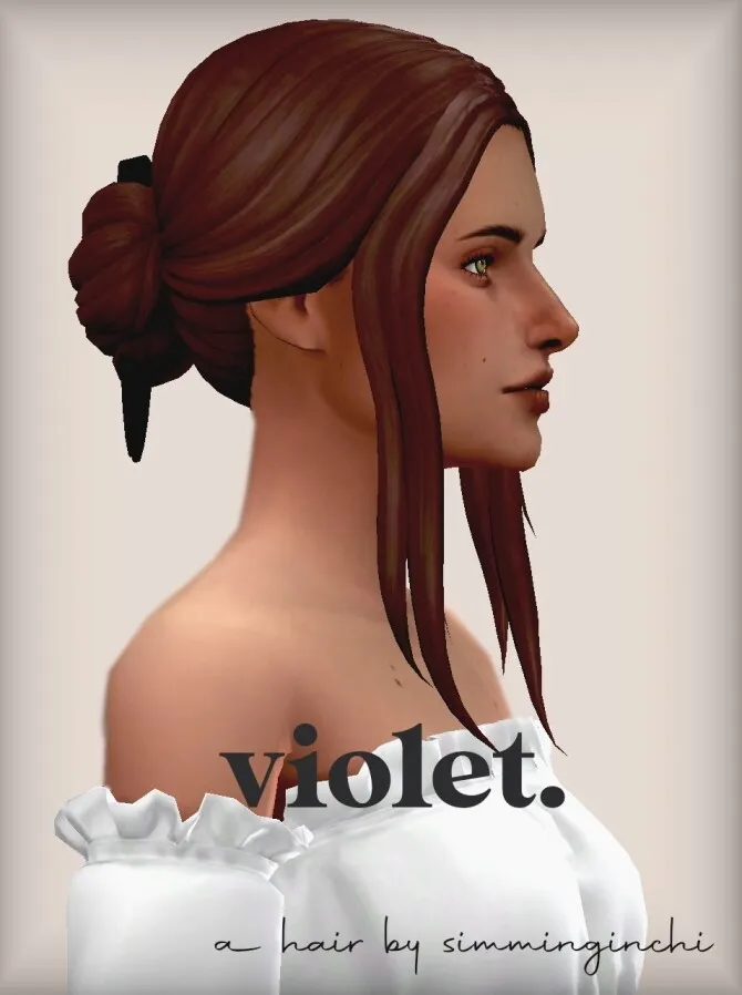 Violet hair by Simminginchi, Sims 4 hair CC