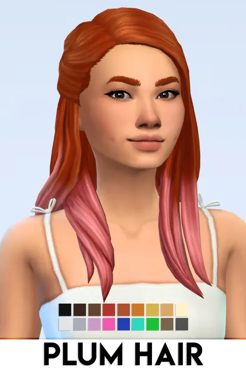 PLUM HAIR by Imvikai, Sims 4 hair CC