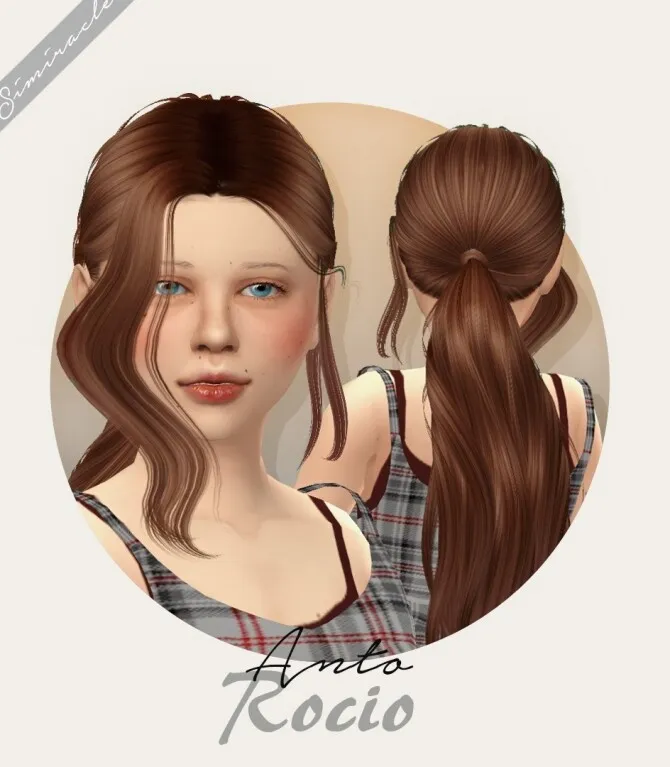 Anto Rocio Hair Kids Version by Simiracle, Sims 4 hair CC