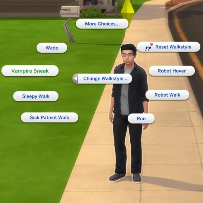 In-game walk style chooser
