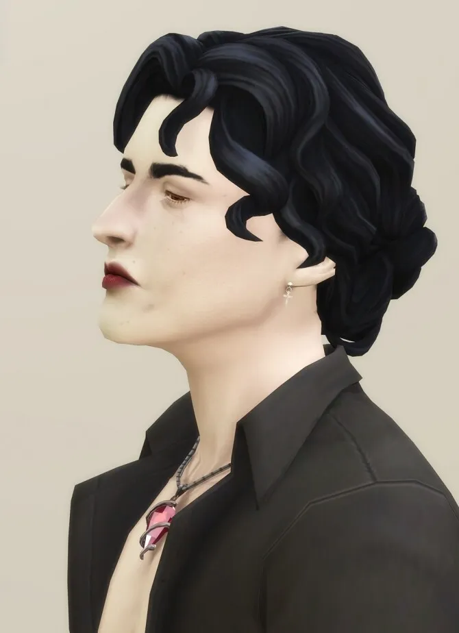Curly bun male hair