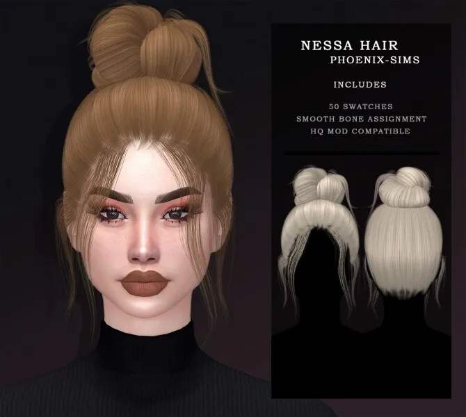 NESSA, CLARA & AVELINE HAIRS by Phoenix Sims, Sims 4 hair CC