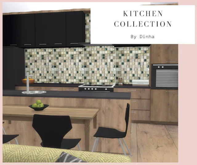Kitchen Collection I: Backplashes & Rug by Dinha Gamer, Sims 4 decor CC
