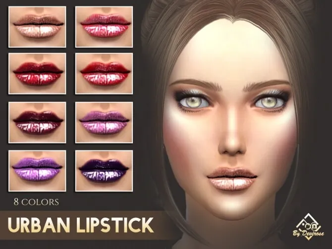 Urban Lipstick by Devirose, Sims 4 lips CC