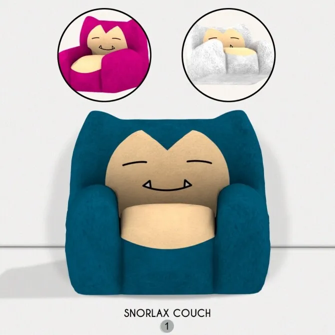 SNORLAX SET by Redheadsims Cc, Sims 4 furniture CC