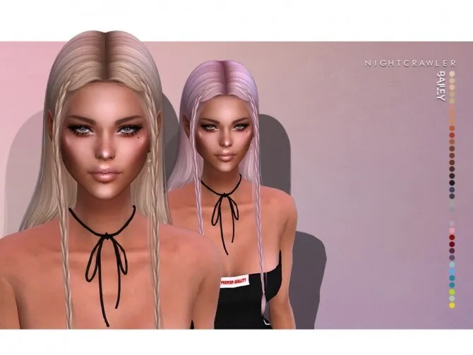 Bailey HAIR by Nightcrawler Sims, Sims 4 hair CC