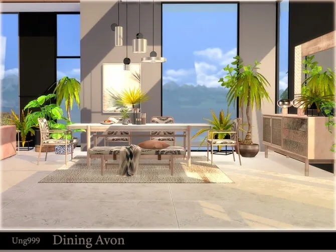 Dining Avon by ung999, Sims 4 dining room CC