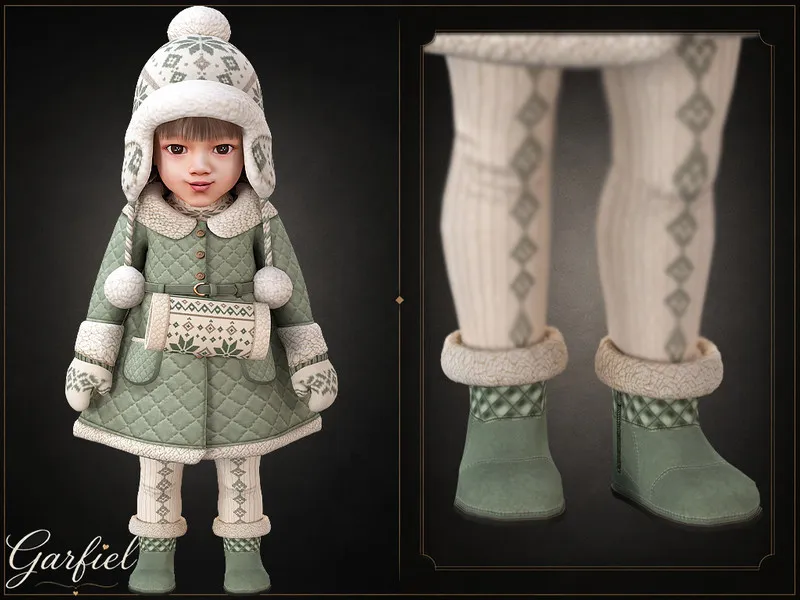 Infant - Winter ankle boots with quilted panels and fleece cuffs